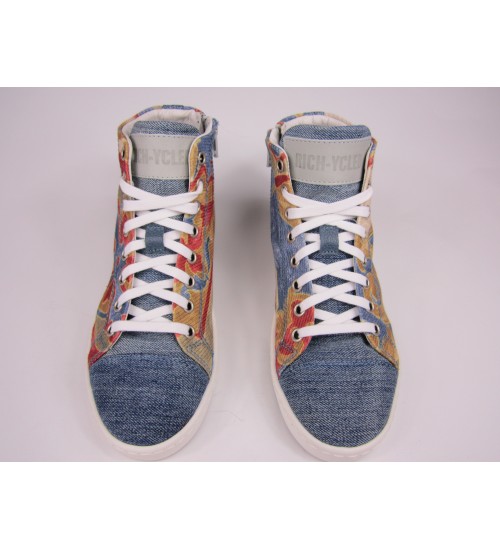 Deluxe handmade sneakers blue jeans colored designed